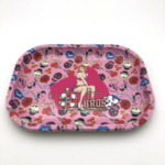 Bros Rolling Tray Pink Metal