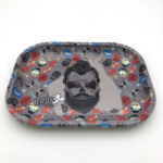 Bros Rolling Tray Metal Silver