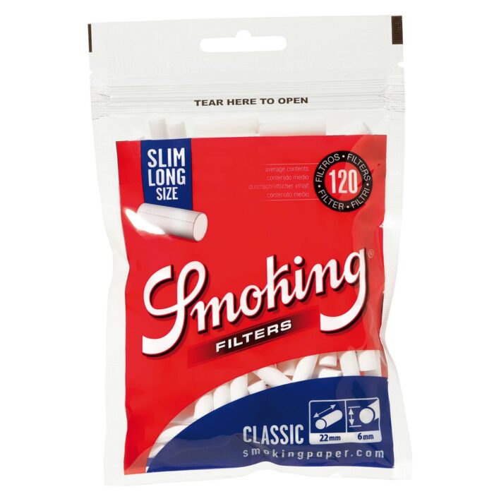 smoking-classic-filters-long-slim-cigarette-filters-long-size_2.jpg Smoking Classic 120 Filters 1 pack - Image 1