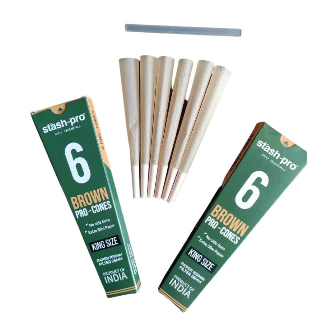 1 Stash-Pro King size Pre-Rolled paper Cones - Pack of 6 - Image 1