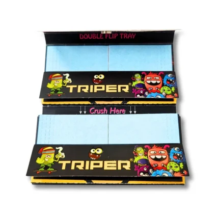Triper Double Flip Tray Rolling Paper With Tips 1 Pack